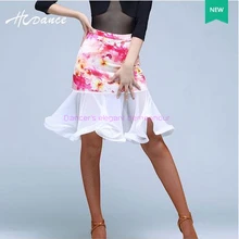 Новинка! Ice silk латинских танцев старший печати юбка для латинских танцев латино-американских танцев, юбка для танцев, S M L XL XXL 3 цвета