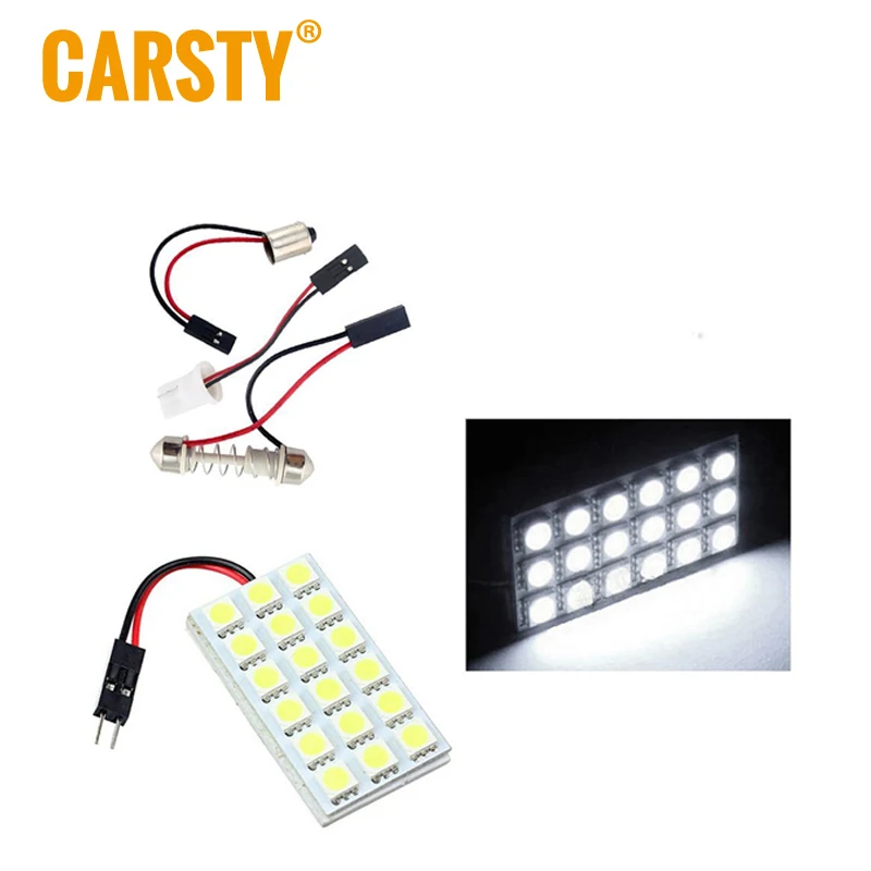 Carsty 1 шт. 5050 18SMD Белый светодиодный панельный купольный светильник лампа для