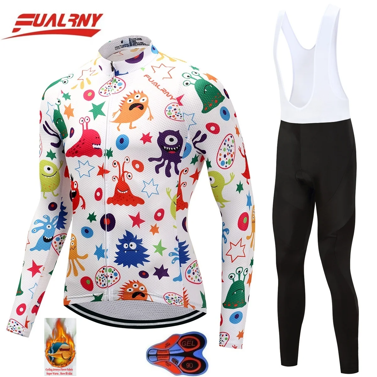 2019 команда fualrny с длинным рукавом Ropa Ciclismo Велоспорт Джерси наборы 9D/Зимняя Теплая