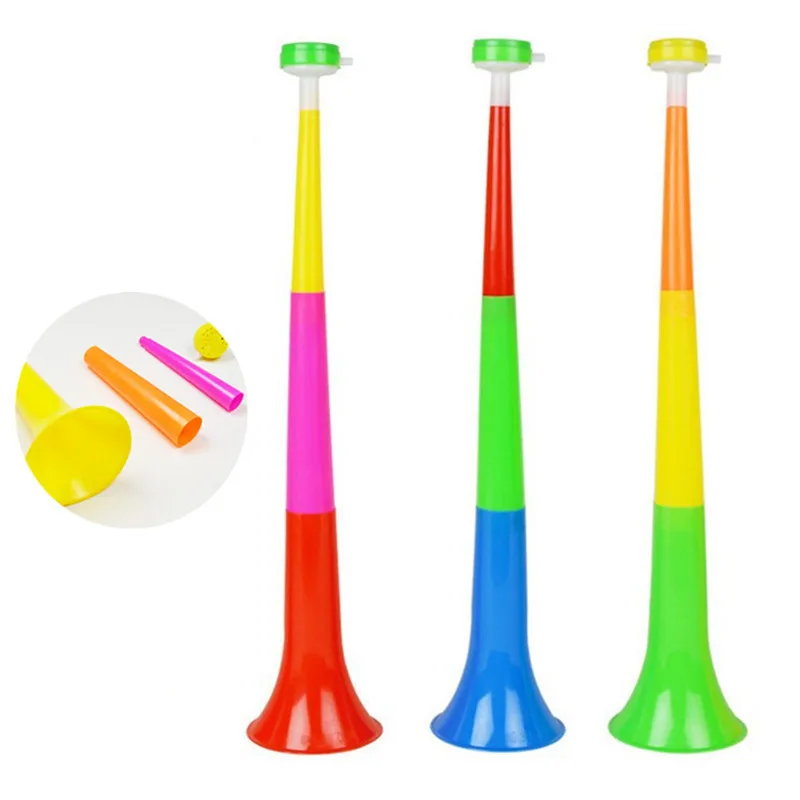 

Detachable scalable plastic trumpet Large three sections of speakers / soccer ball fans horn adjustable Word Cup trumpet