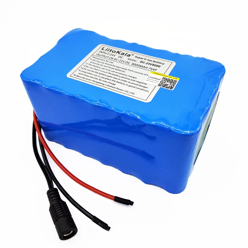 LiitoKala 24V 7S4P 8000mAh Высокая мощность 8AH 18650 литиевая батарея с BMS 29,4 V электрический велосипед электрический автомобиль