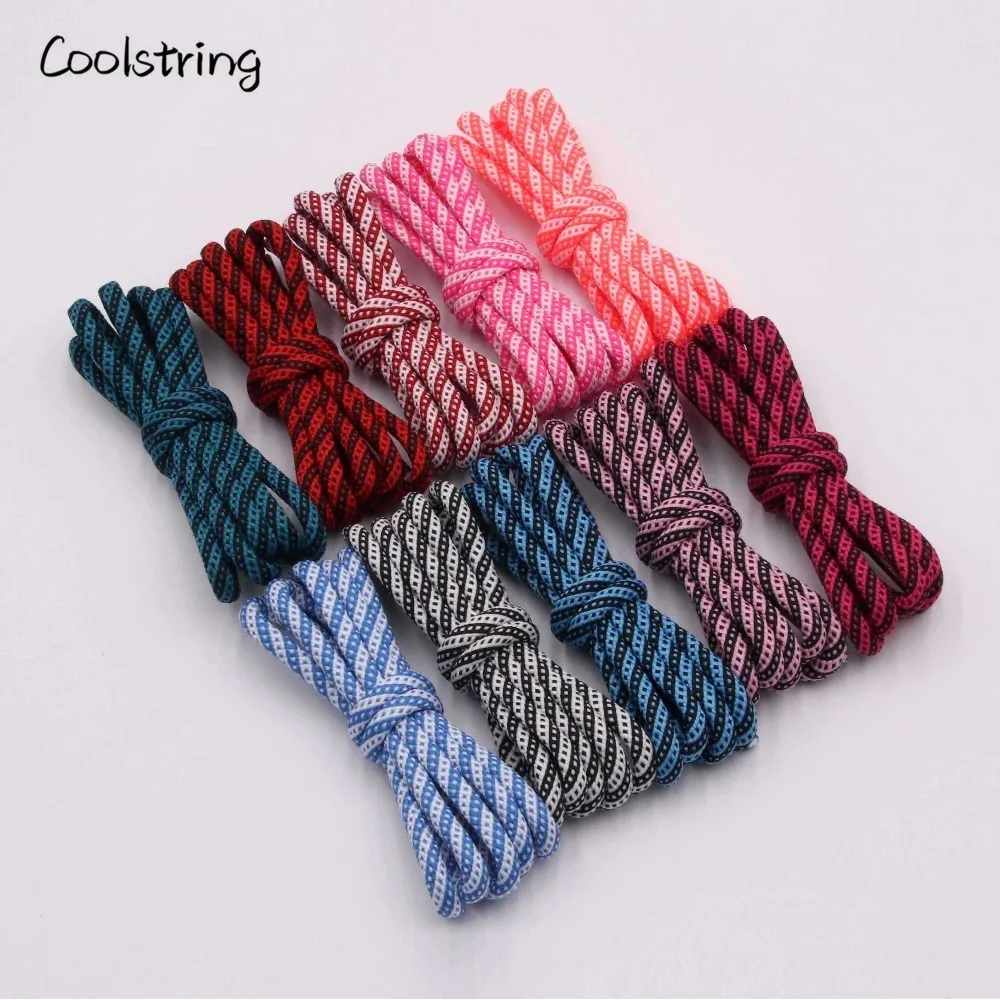 Coolstring 0.5cm Round Cord Twill Checkered Laces Polyester Rope Laces Unisex Women Men Sneaker Shoestring For Shoes Clothing