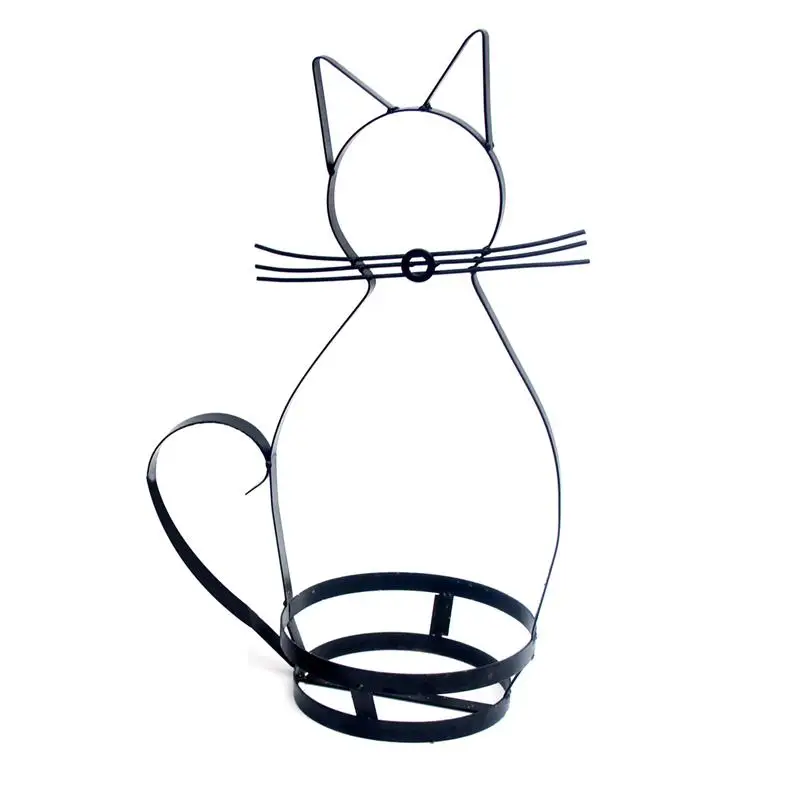 

BESTOYARD Cat Shape Iron Shelving for Flower Basket Garden Planter Standing Structure Modern Brief Metal Decorations