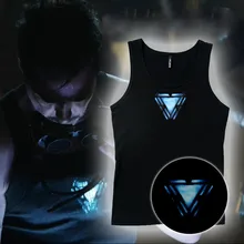 Фильм Мстители: конечная игра для косплея Железного человека Тони светящийся жилет космический реактор плотная лайкра майка