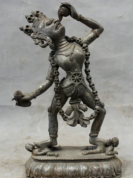 

JP S0610 10" Tibet Classic 100% Pure Bronze Copper Folk Buddhism Tantric Buddha Statue