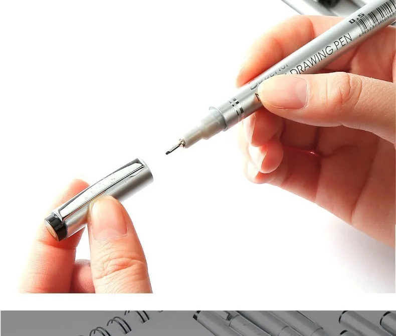 Pces à Prova Desenho dos Desenhos Esboço para Desenho Dwaterproof Água Agulha Caneta Animados Pigma Micron Liner Escovas Gancho Linha Arte Suprimentos San 10 - 8 agulha caneta desenho dos desenhos animados esboço