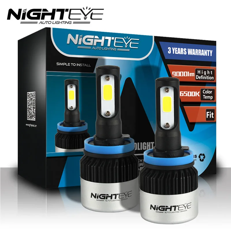 H11 Car LED Fog Light Bulbs 6500K 9000LM 72W Lamp For Car Extremely