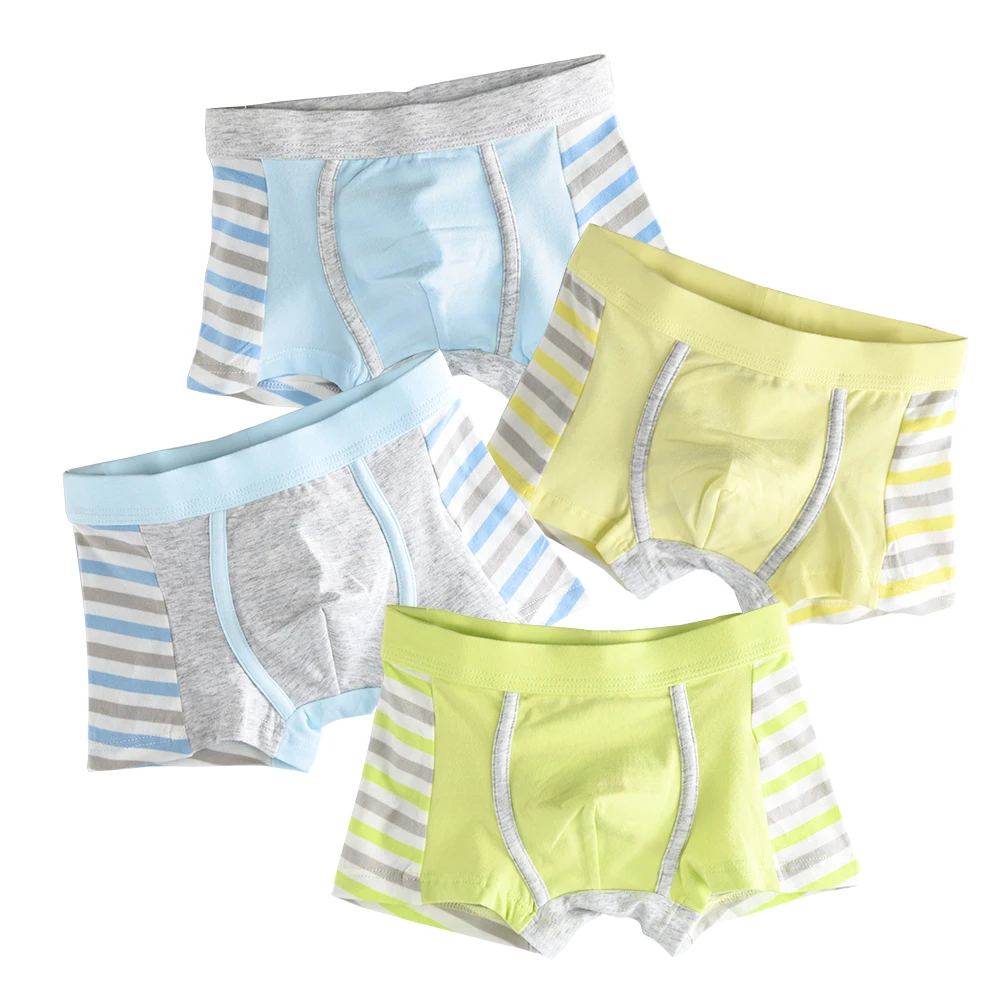 4 Pcs Soft Boys Shorts Panties Organic Cotton Kids Underwear Baby Boy
