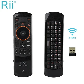 

[Genuine] Rii i25/i25A 2.4Ghz Mini Wireless Keyboard English/Russian Fly Air mouse with Earphone Jack for Mini PC/Android TV Box