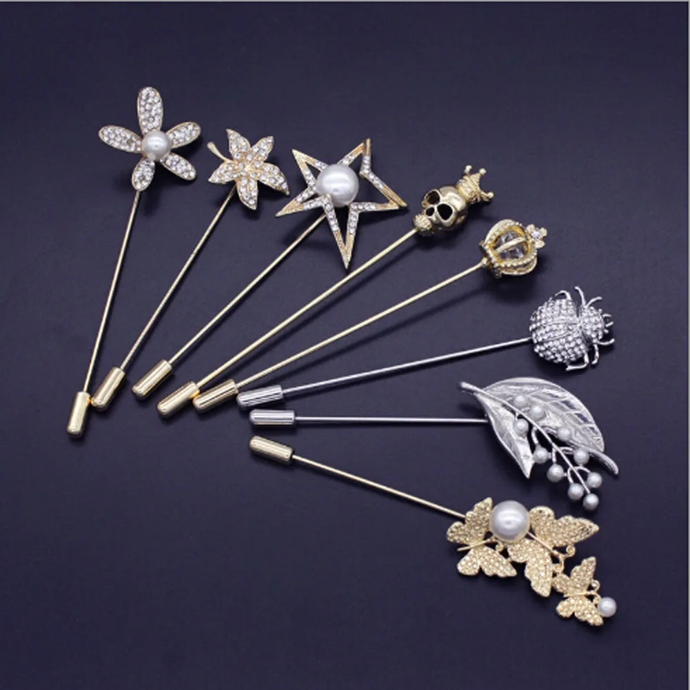 

2017 Hot charming Jewelry Vintage flower/Crown/Skull head brooch Shape Dress Scarf Brooch Pins Jewelry Accessories Gift