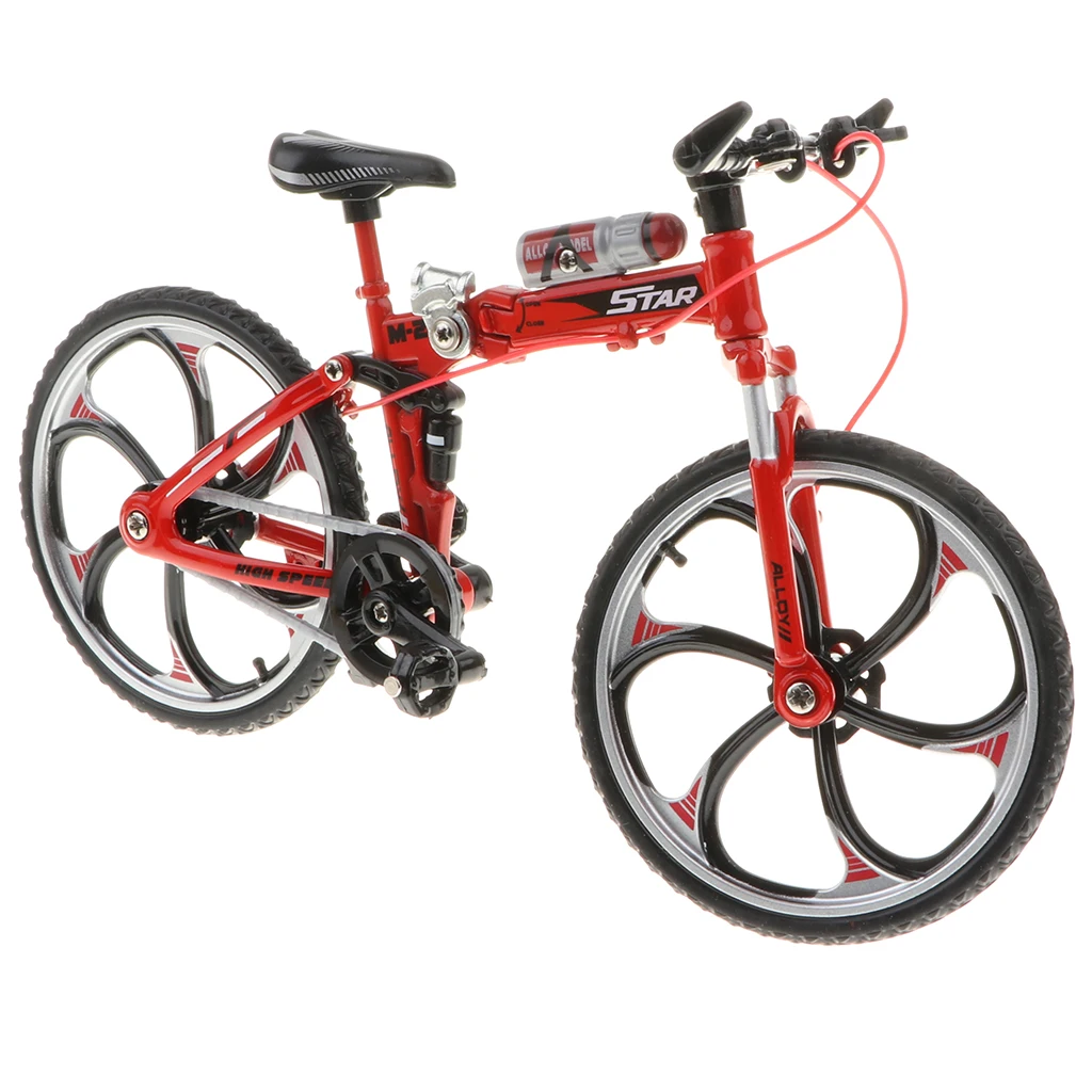 1:10 Scale Alloy Bicycle Velodrome Mountain Foldable Bike Model Crafts Racing Cycling Toy Home Decoration Birthday Gifts - Red 1:10 Scale Alloy Bicycle Velodrome Mountain Foldable Bike Model Crafts Racing Cycling Toy Home Decoration Birthday Gifts - Red