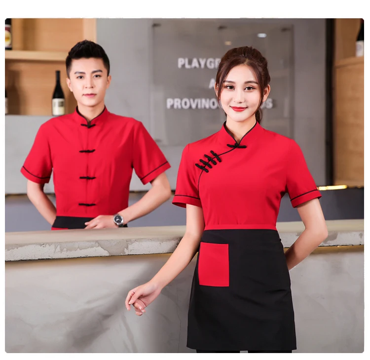 Рабочая одежда, ретро униформа официанта в отеле, Китайская традиционная рабочая одежда для ресторана, дешевая форма для чайного дома