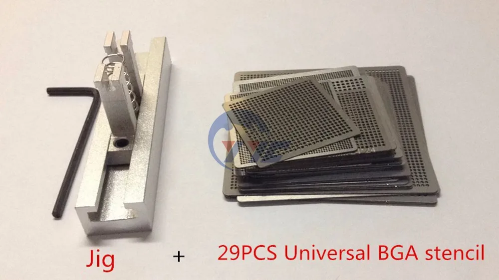 29 шт. Универсальный прямой нагрев BGA трафареты шаблоны+ реболлинга джиг для чипа ремонт паяльник Комплект