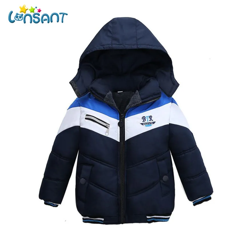 Куртка lonsant; Детское пальто; Детские плотные пальто для мальчиков и девочек; зимняя теплая детская куртка с длинными рукавами; детская одежда; одежда для малышей; C0531 - Цвет: Navy