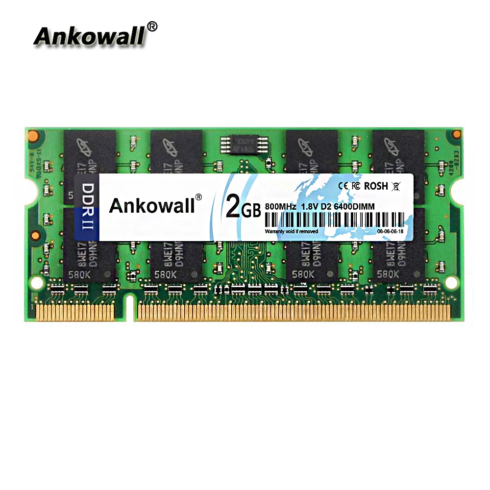 Ankowall DDR2 SO-DIMM 2 Гб Оперативная память 800 МГц Тетрадь памяти PC2-6400 ноутбука Оперативная память