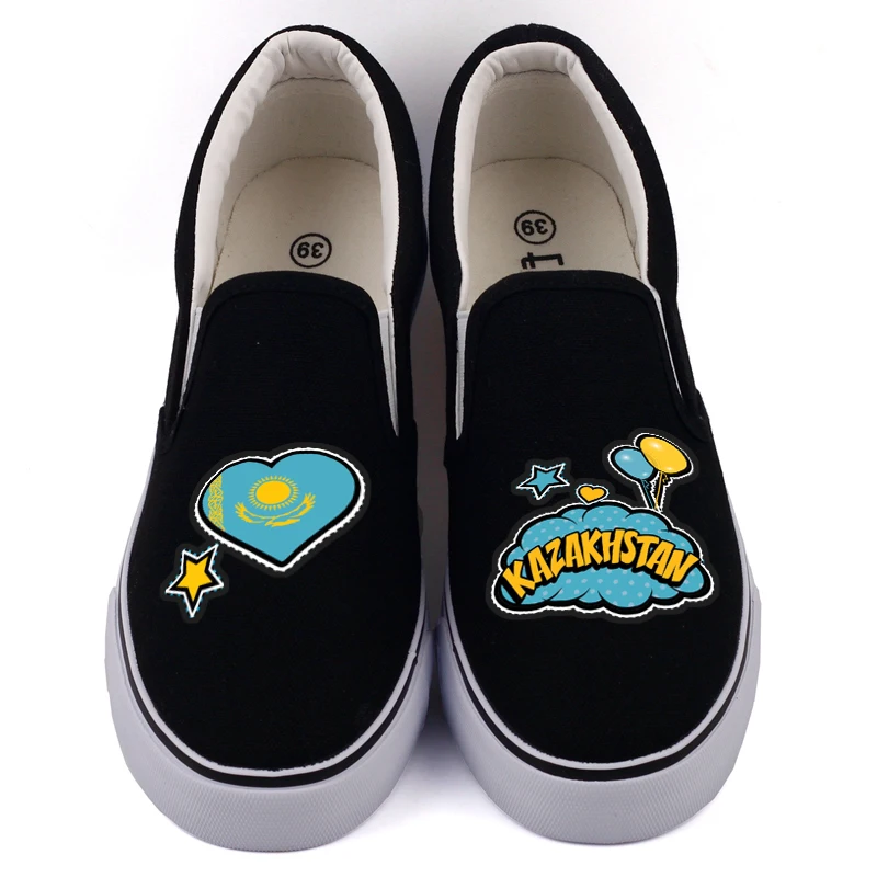 

Harajuku Design Asia Country Kazakhstan Print Canvas Shoes Casual Loafers Customized Low Top Men Tenis Espadrille Leisure Shoes