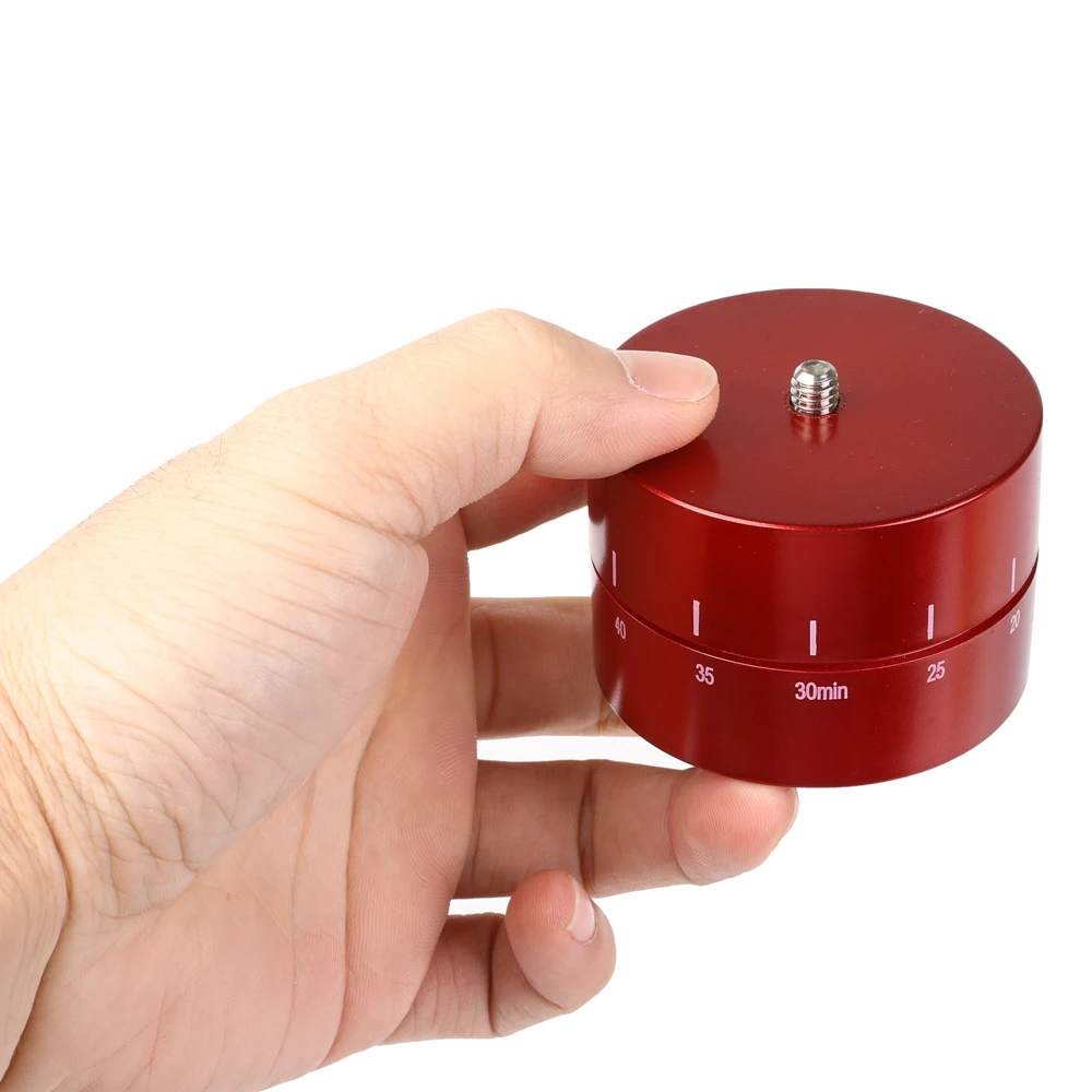 Kaliou 60min Time Lapse 360 degree Rotating Automatic Timer Tripod Head Photography Delay Tilt Head for GoPro 7 6 5 4 3 2 Red