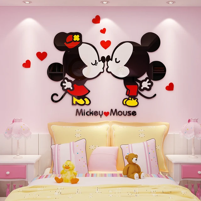 3 Styles Diy Wall Art Decal Mickey Mouse S Minnie Stickers 3 Styles Diy Wall Art Decal Mickey Mouse S Minnie Stickers For Wedding Room Home Decor Wallpaper