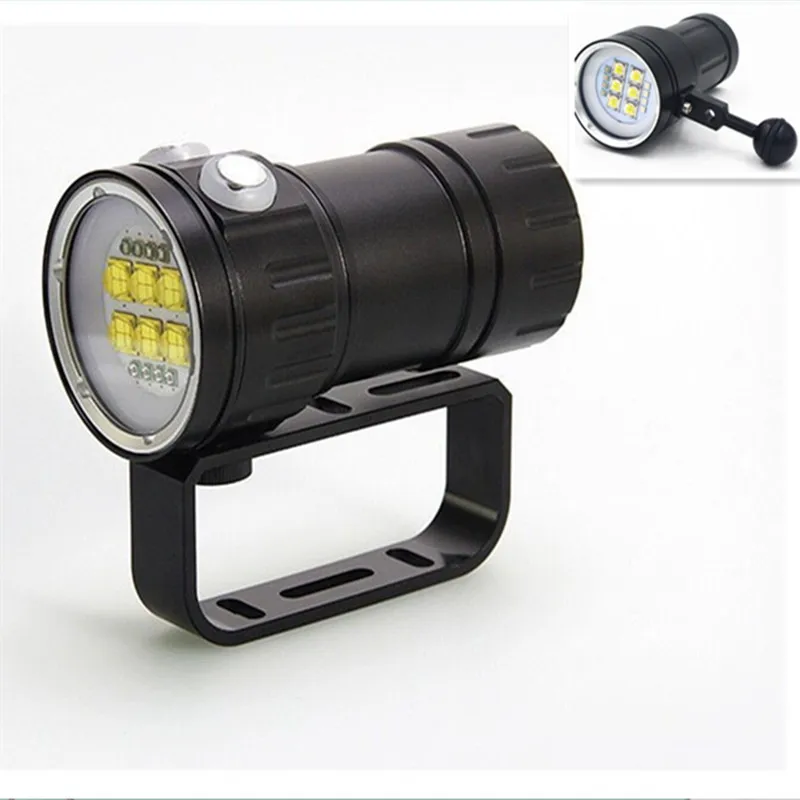 

80M LED Waterproof Diving Flashlight Video Light Photography 18650 Torch Underwater Video Lighting for Diving with 7 Modes
