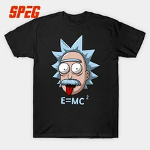Funny Rick and Morty T Shirt Men Short Sleeve Boy Gift 100% Cotton Love Physics Science E MC2 T-Shirts Einstein XXXL Round Neck