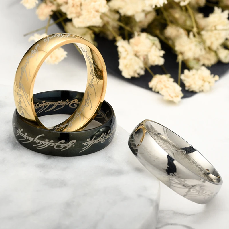

Canner Letter Titanium Stainless Steel Ring Gold Silver Color Lovers Women Men Couple Rings Gift Jewelry Size 10 11 12 13 C3