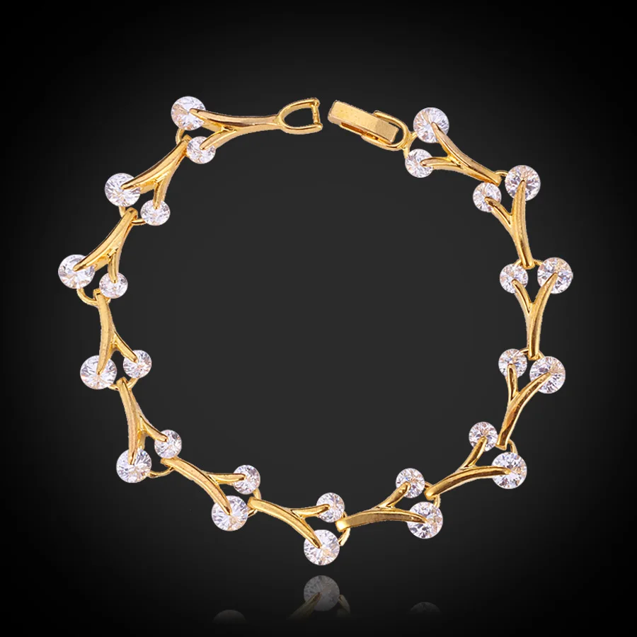 New Girls Cute Bracelet Brand Gold Color Top Quality Cubic Zircon