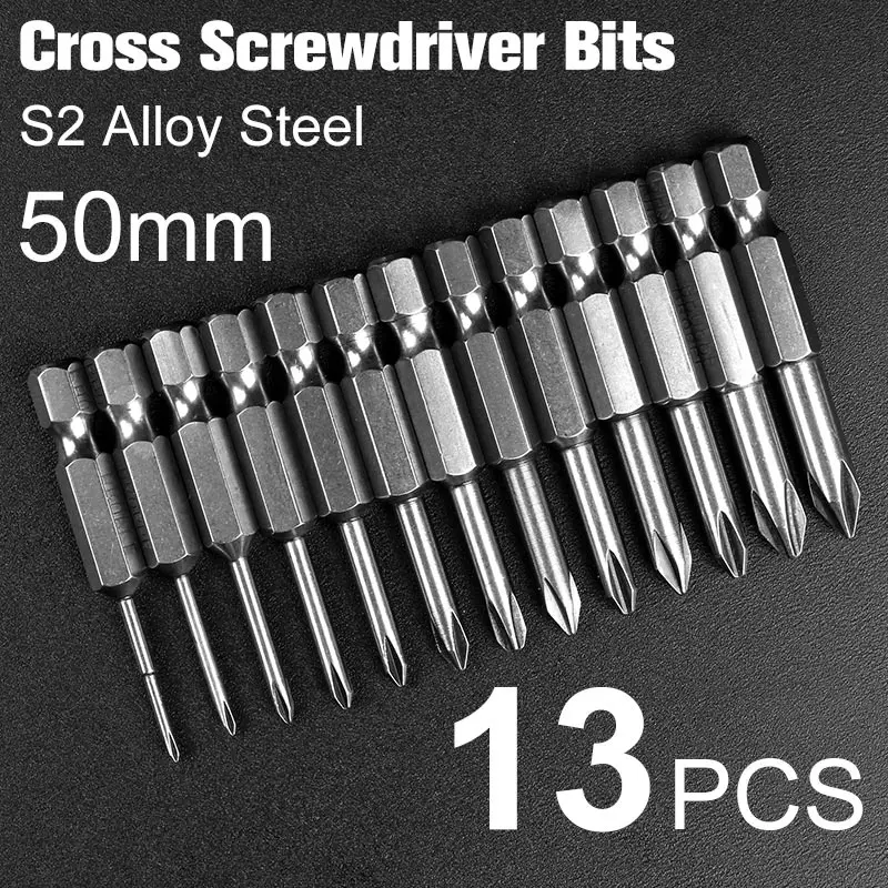 High Quality 13pcs 50mm S2 Steel Hex Torx Head Drill Screwdriver Set Bits Hand Tools Screw