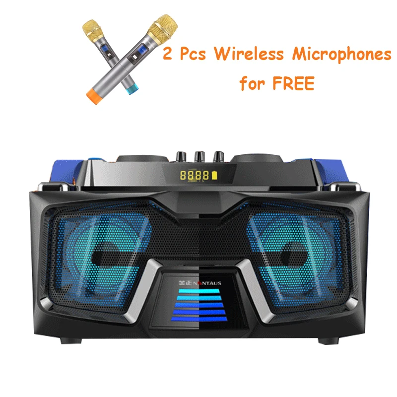 

A22 Bluetooth Portable Karaoke Speakers with Wireless Mic USB Music Party Home Sound 2.1 Multimedia Speaker System
