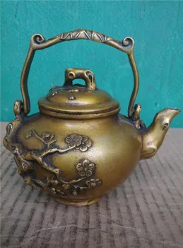 

Crafts statue Brass Plum pattern copper teapot / small jug ornaments, antique to do the old bronze