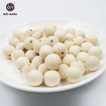 

Let's Make 16mm Round Maple Wood Beads 500pc Unfinished DIY Accessories Chew Beads Baby Seat Hanging Materials Wooden Teether