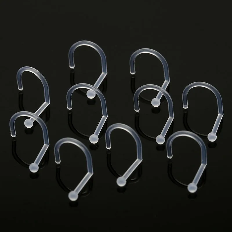 

10PCS Small Soft Nose Rings Invisible Nose Studs Bio-plastic Anti-allergic 1.5mm 2mm 2.5mm 3mm Silicone Body Piercing Jewelry