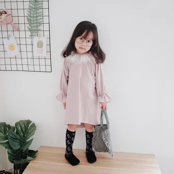 

Girls Dress 2019 Pink Baby Spring Dresses Fashion Children's Clothing Party Lace Short-Sleeve Kids Dress 2-8Y Gifts New Year