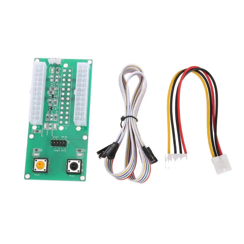 PC Desktop ATX 2Pcs 24-Pin Dual PSU Power Synchronous Start Extender 4pin + sata Detection Cable for Bitcoin Mining Expanded