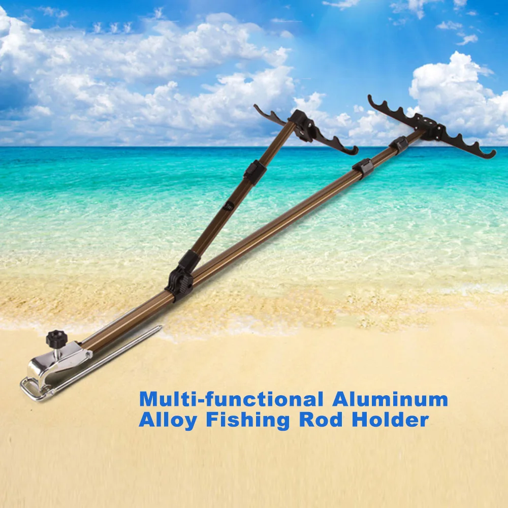 

Multi-functional Aluminum Alloy Fishing Rod Holder Adjustable Retractable Fish Pole Stand Bracket Fishing Accessory