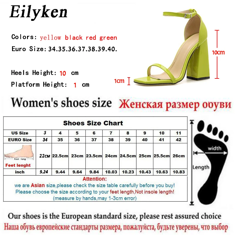 Eilyken/Новинка Женские босоножки на высоком каблуке Коллекция 2021 года Летние туфли