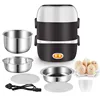 Mini olla arrocera eléctrica de 220V, vaporera de acero inoxidable de 2/3 capas, portátil e interior, fiambrera con calefacción térmica para comida ► Foto 2/5