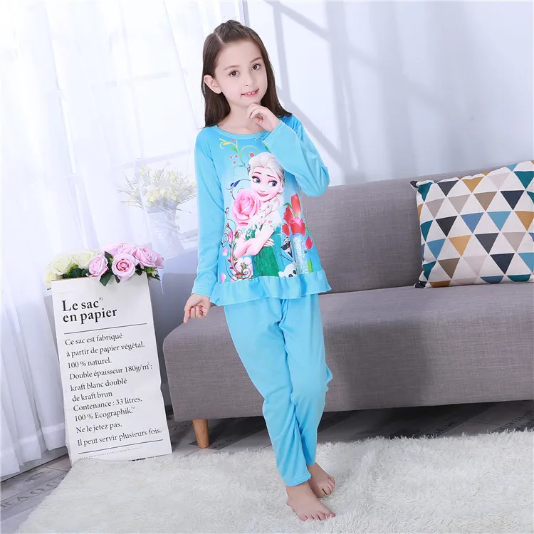 Disney Frozen 2 Kids Sleepwear Children Cartoon Clothing Set Baby Long Sleeve Home Clothing for girls Sleepwear & Robes	 Sleepwear & Robes