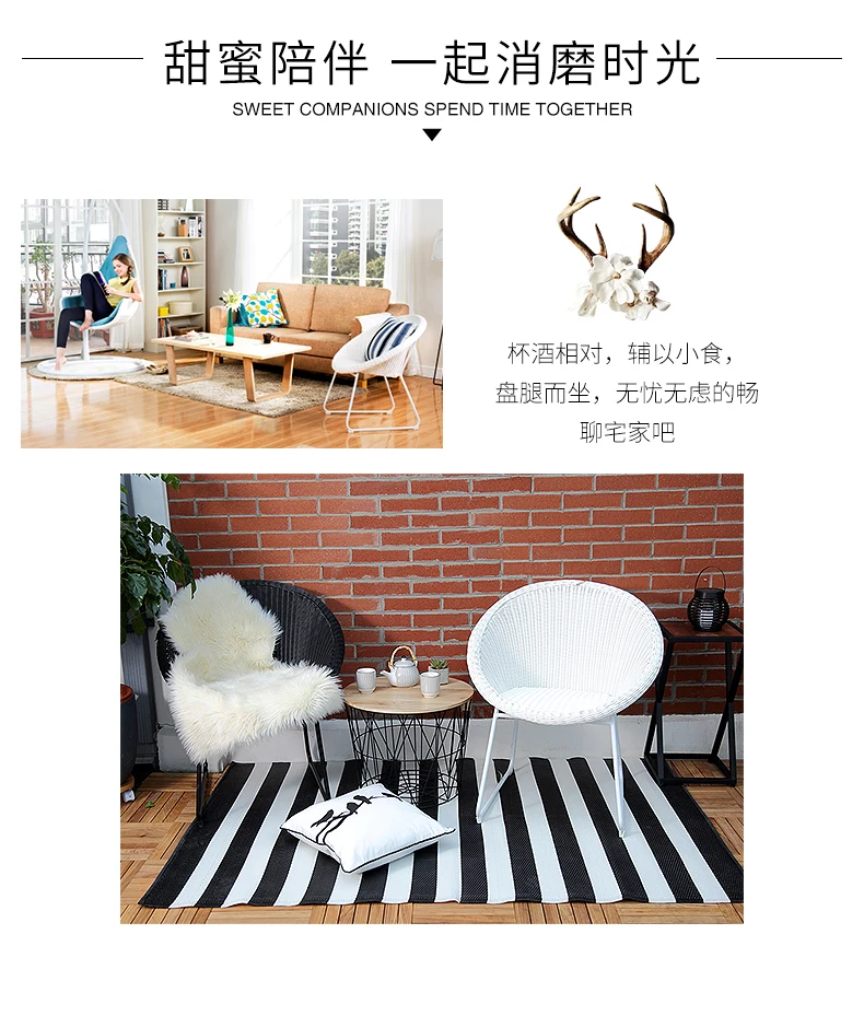 Луи моды шезлонг скандинавского ротанга для отдыха гостиная диван минималистичный современный дизайнер