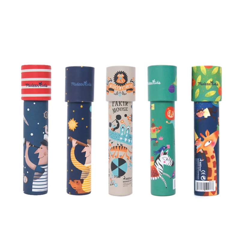 Imaginative Cartoon Animals 3D Kaleidoscope Paper Card Kaleidoscope Colorful World Toys for Kids