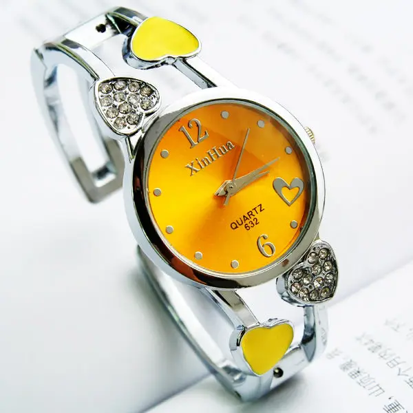 Рекламные наручные часы модный бренд кварцевые браслет часы для женщин абсолютно лучший подарок высокое качество 150840 - Цвет: Цвет: желтый