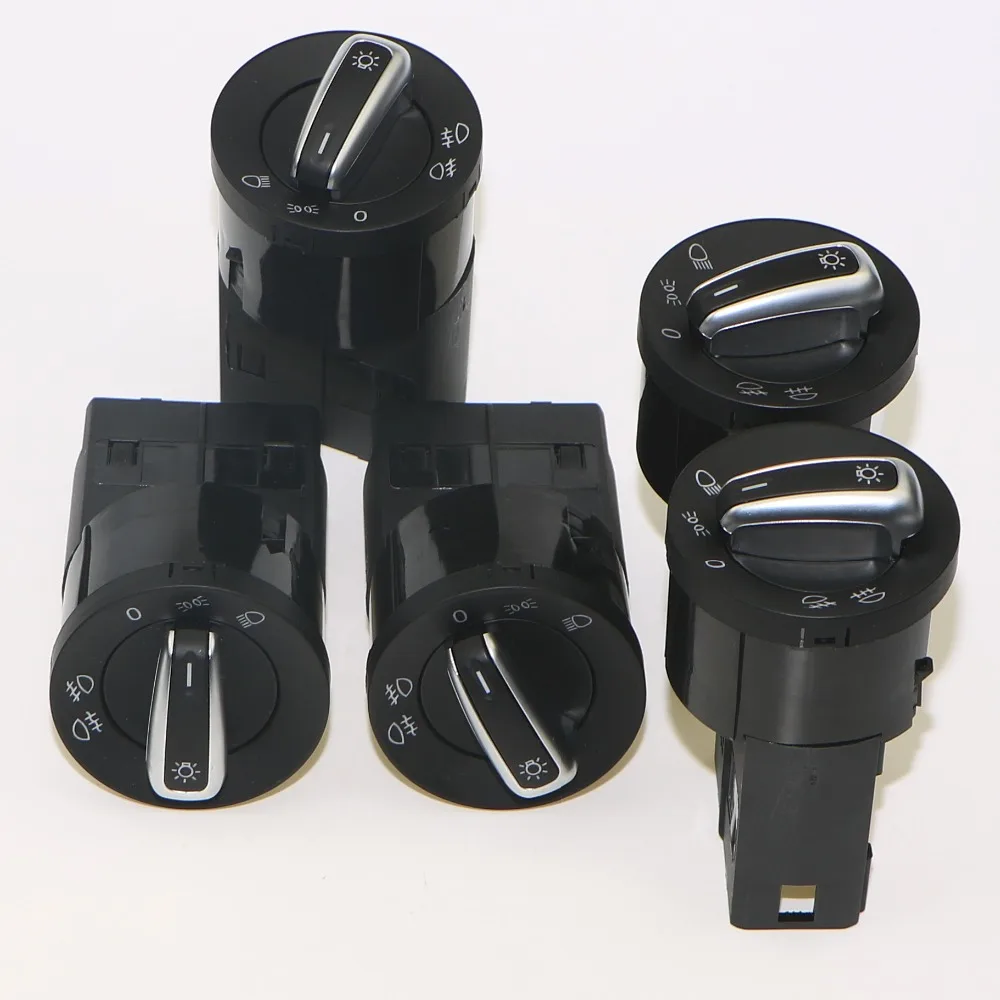 5Pcs Chrome Car Headlights Switch Fog Lights Button For VW Bora Beetle