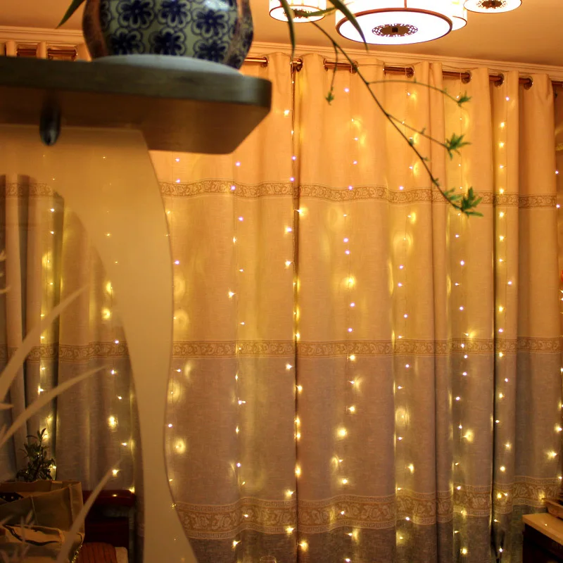 

LED Wedding String Curtain Light Garland House Garden Party Festival Christmas Wedding Decoration LED Light Battery Box