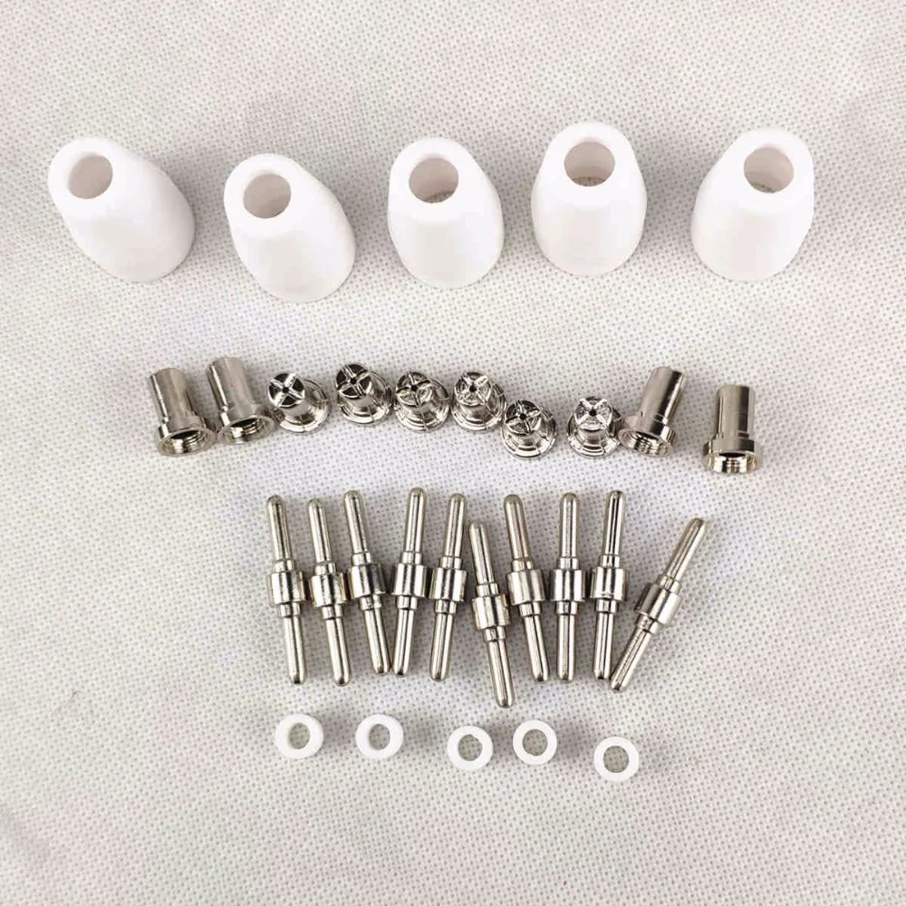 30pcs Plasma Cutting Torch Consumable Cutting 40A PT31 Extended Long Shield Cup Swirl Baffle Plasma Torch Nozzle Tip Electrode 30pcs Plasma Cutting Torch Consumable Cutting 40A PT31 Extended Long Shield Cup Swirl Baffle Plasma Torch Nozzle Tip Electrode