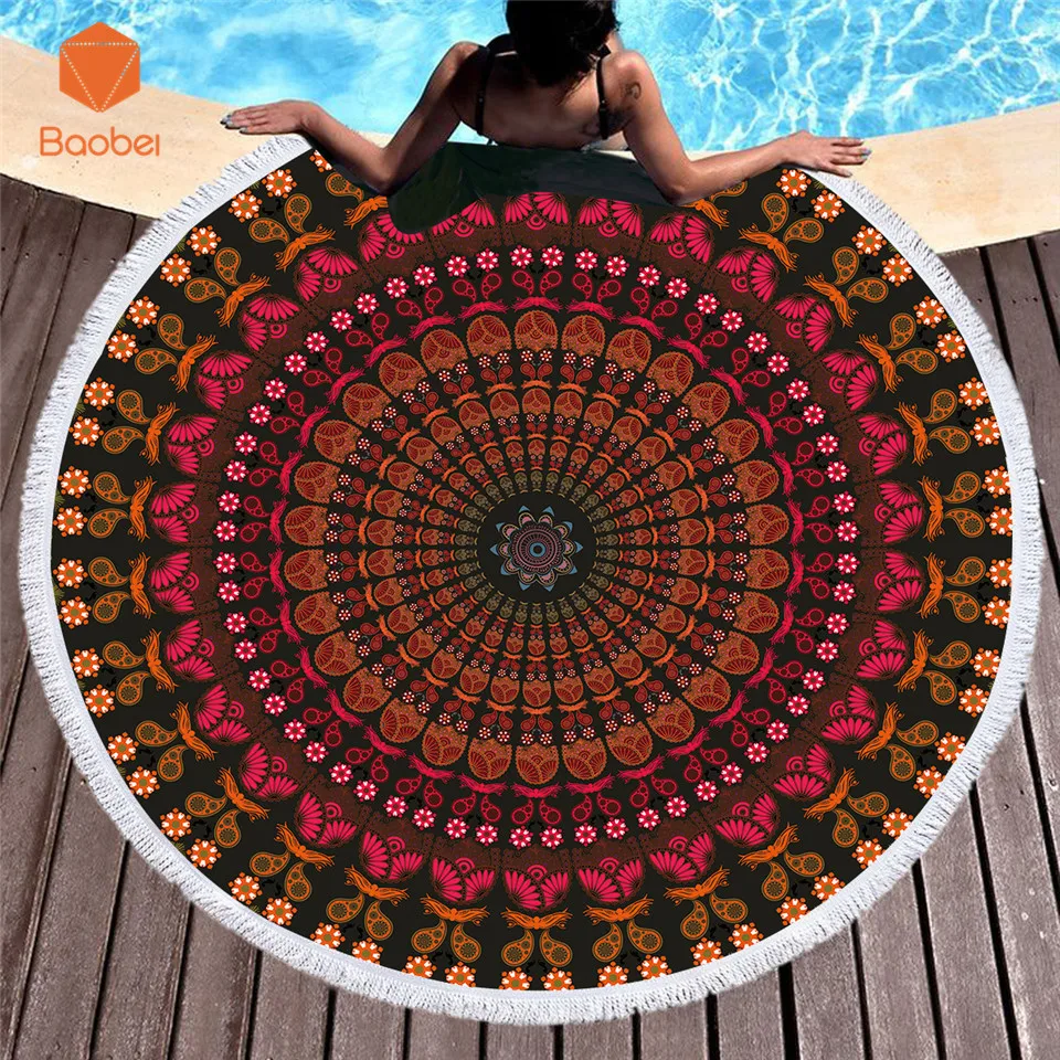 Buy New Indian Mandala Microfiber soft Towel Round