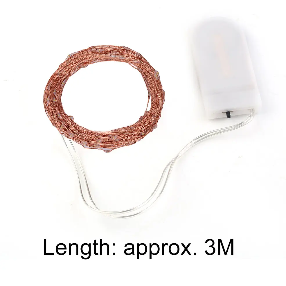 

10 PCS 3M 30 LEDs Battery Operated LED String Lights With Milky White Battery Case