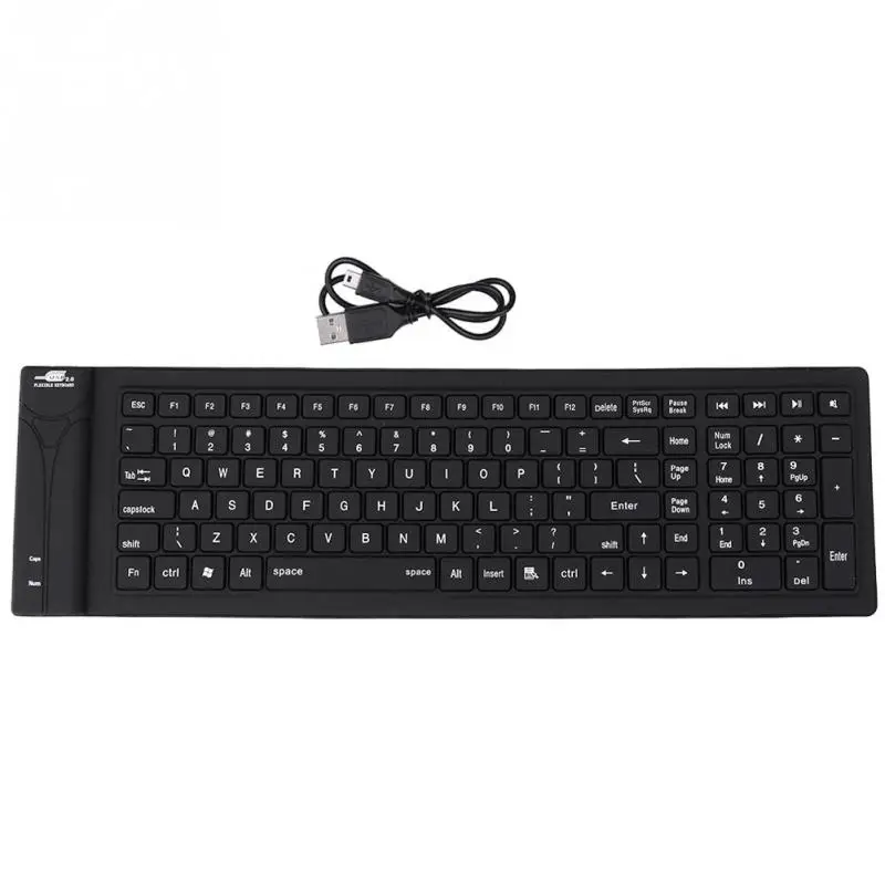 115 Key Portable 2.0 USB Mini Flexible Silicone Foldable PC Keyboard