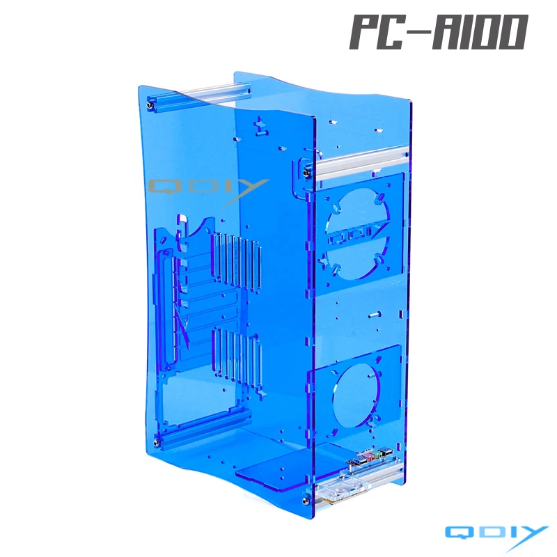 Qdiy pc-a100 акрила прозрачный PC чехол для ноутбука PMMA micro atx компьютер Чехол |