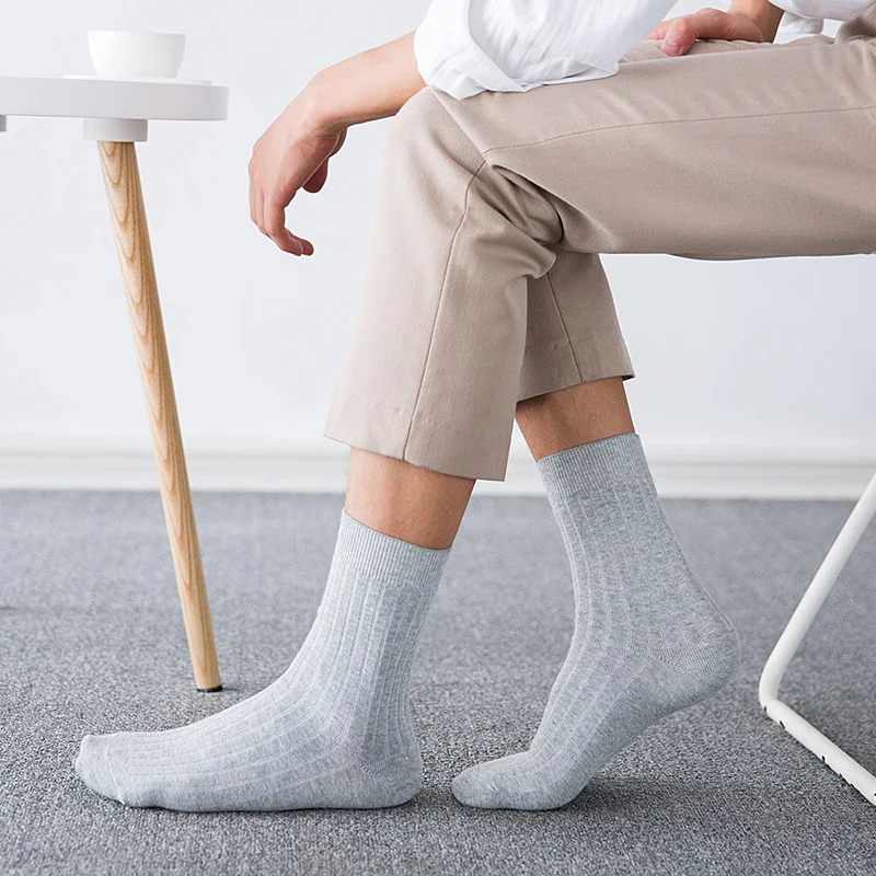 5 пар/лот модные хлопковые мужские носки белый черный бизнес дышащие мужские носки мягкие носки мужские высокого качества WZ0050