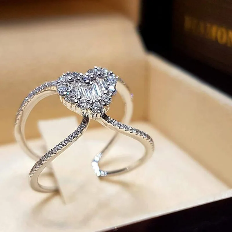 USTAR фианиты кристаллы узел Крест винтажное серебрянное кольцо для женщин Ретро мода ювелирные изделия посеребренные женские кольца для