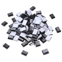 THGS-100 шт. черный пластик провода галстук прямоугольник кабельного монтажа зажим самоклеющиеся